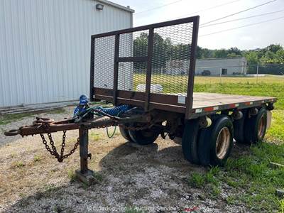 2001 Collis 16SA T/A 16' Flatbed Steel Deck Equipment Pup Trailer Air bidadoo