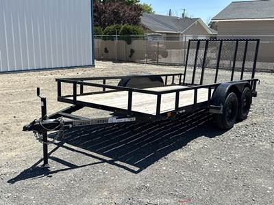 2026 Carry-On 6X14 14' T/A Wood Deck Flatbed Ramp Utility Trailer bidadoo