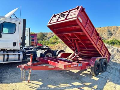 2023 Carson BD142 14' T/A Hydraulic Utility Dump Tilt Deck Trailer bidadoo