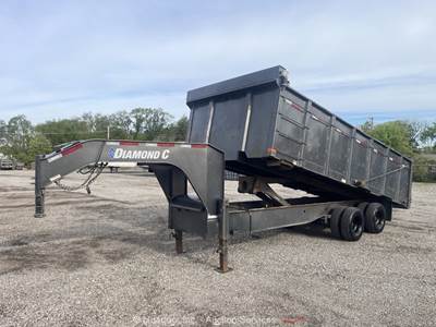 2021 Diamond  20'  T/A Gooseneck Hydraulic Dump Trailer Bed Ramps bidadoo