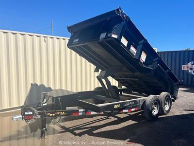 2022 Doolittle Low Pro 14' T/A Hydraulic Master Dump Tilt Trailer Tarp bidadoo