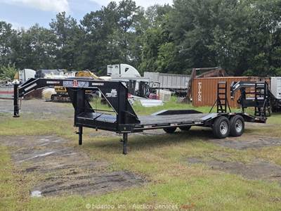 2024 Double A 10224T7KGN 24' T/A Flatbed Gooseneck Equipment Trailer bidadoo