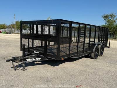 2024 Falcon TL47718 18' Landscaping Utility Ramp Cargo Flatbed Trailer bidadoo