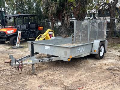 2017 Felling FT-3-G 10' S/A Utility Wood Deck Folding Ramp LED Trailer bidadoo