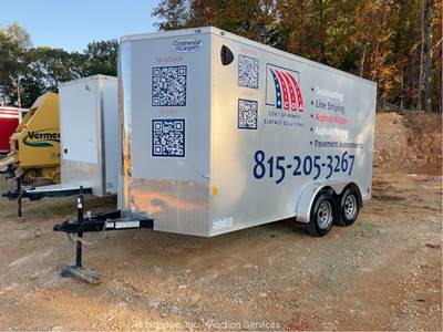 2024 Forest River 14' T/A V-Nose Cargo Utility Box Van Ramp Trailer bidadoo