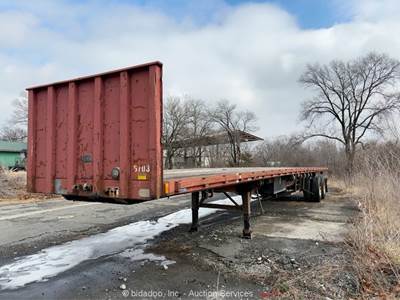 Fruehauf PSA-F2S-45 45' T/A Flatbed Equipment Trailer Forklift Equipment bidadoo