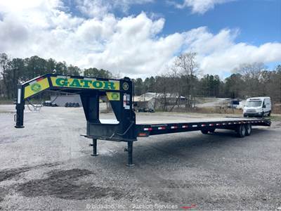 2025 Gatormade T/A 40' Gooseneck Flatbed Equipment Trailer Ramp bidadoo