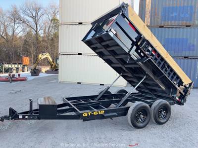 2025 Griffin GT-612 T/A 12' Hydraulic Dump Tilt Hauler Tarp Trailer bidadoo