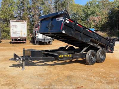 2024 Griffin GT-714 14' T/A Hydraulic End Dump Equipment Trailer 14K bidadoo