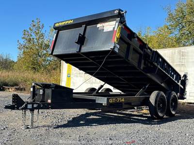 2025 Griffin GT-714 14’ T/A Hydraulic Dump Tilt Tarp Hauler Trailer bidadoo