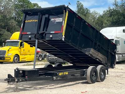 2025 Griffin GT-716 16’ Dump Trailer Equipment Hauler Cargo 14K T/A bidadoo