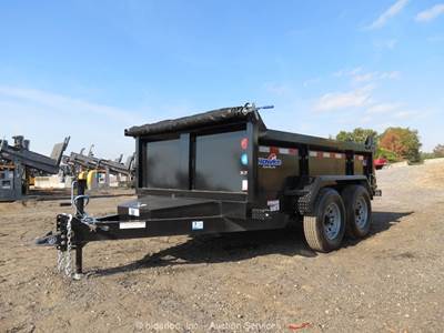2025 Hawke 10' Low Pro 12V Hydraulic Dump Trailer Tandem Axle Ramps bidadoo