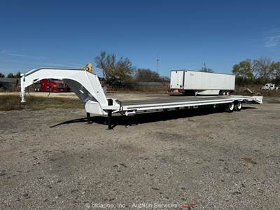 2025 Horizon 40' T/A Flatbed Stakebed Dovetail Gooseneck Semi Trailer bidadoo