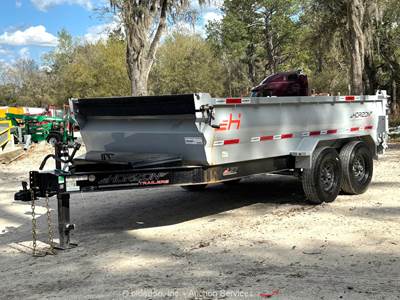 2025 Horizon T/A 14' Hydraulic End Dump Utility Equipment Trailer Tarp bidadoo
