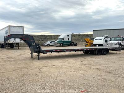 2025 Horizon FHZGN 40' T/A Flatbed Wood Gooseneck Hauler Ramps Trailer bidadoo