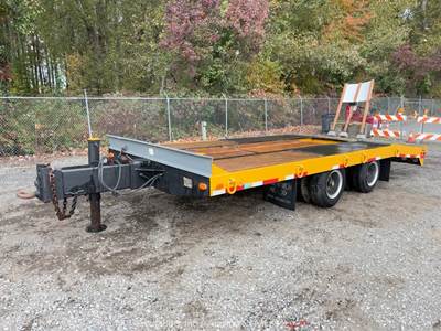 Interstate 20' T/A Flatbed Equipment Utility Hauler Ramp Deck Trailer bidadoo