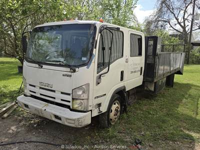 2015 Isuzu NPR HD COE S/A Crew Cab 14' Landscape Flatbed Truck V8 -Parts/Repair