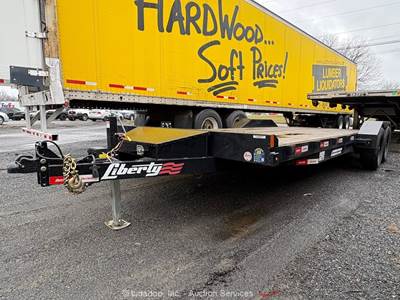2025 Liberty T/A 20' Flatbed Dovetail Equipment Trailer Car Hauler Ramp bidadoo