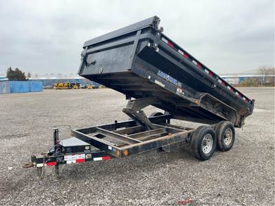 2017 Load Trail T/A 14' Hydraulic Dump Tilt Tarp Hauler Cargo Trailer bidadoo