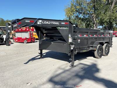 2025 Load Trail Platinum T/A 14K Gooseneck Hydraulic Dump Trailer Tarp bidadoo