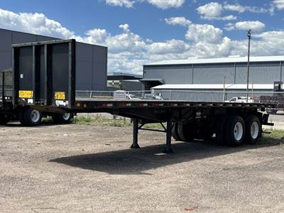 2005 Lufkin 32' T/A Flatbed Stakebed Utility Hauler Mount Wood Trailer bidadoo