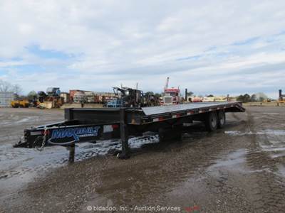 2025 MAX 102X25W14KBPDO 25' T/A Equipment Trailer Ball Hitch Ramps bidadoo