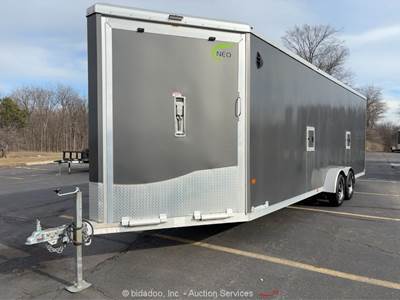 2024 Neo NAS 24' T/A V-Nose Enclosed Snowmobile Sled Cargo Box Trailer bidadoo