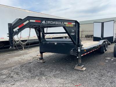 2022 Northstar Iron Bull 24' Equipment Gooseneck Flatbed Ramp Trailer bidadoo