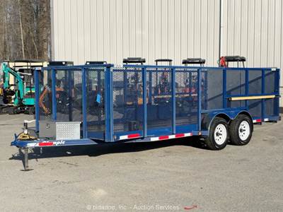 2006 Olympic T/A 18" Utility Cargo Box Ramp Deck Equipment Haul Trailer bidadoo