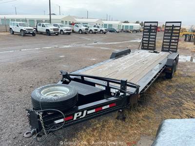 2020 PJ Trailer Car Hauler H5222 T/A 22' Stakebed Ramps Trailer bidadoo -Repair