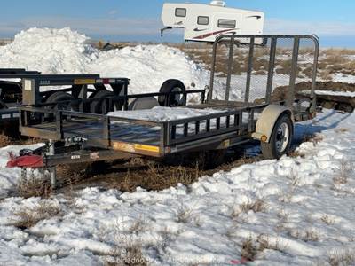 2019 Pj Channel S/A 14' Flatbed Ramp Utility Hauler Wood Deck Trailer bidadoo