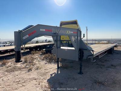 2023 RawMaxx FDX-40-210K 40' T/A Flatbed Equipment Dovetail Ramp Trailer bidadoo