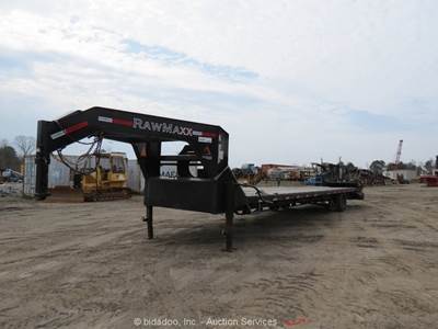 2024 Rawmaxx FDXS32GN14K 32' Gooseneck Equipment Trailer Ramps bidadoo -Repair