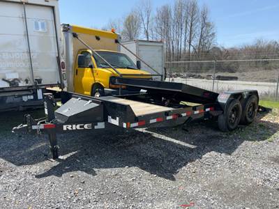 2023 Rice PTH20 T/A 20' Tilt Deck Equipment Flatbed Ramp Deck Trailer bidadoo