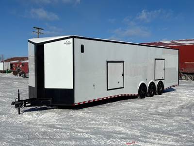 2025 Rock Solid Cargo 36' Tri-Axle Enclosed Car Hauler Vehicle Trailer bidadoo