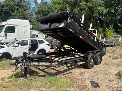 2025 Southern Utility 14' T/A Hydraulic Dump Tilt Tarp Hauler Trailer bidadoo
