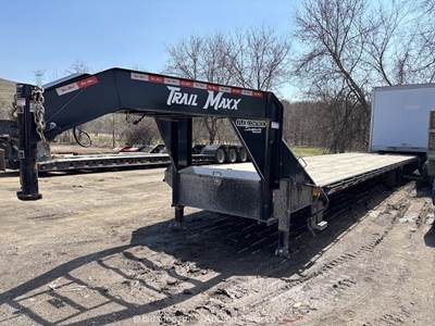 2025 Trail Maxx MAX27-40 T/A 40' Gooseneck Deckover Flatbed Ramp Trailer bidadoo
