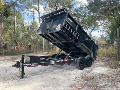 2024 Triple Crown D7X14HDD 14' T/A Hydraulic Dump Tilt Hauler Trailer bidadoo