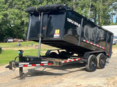 2024 Triple Crown D7X14SD 14’ Equipment Hauler Hydraulic Dump Trailer bidadoo