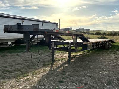 2019 Take 3 53' Drop Deck Tri-Axle Gooseneck Equipment Hauler Trailer bidadoo