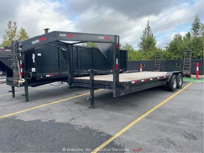 2024 Taylor 24' T/A Gooseneck Flatbed Stakebed Ramp Hauler Trailer bidadoo