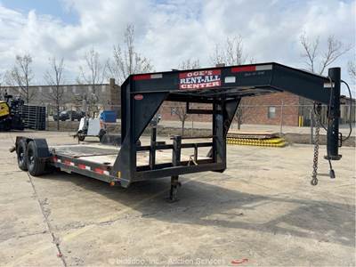 2021 Top Hat T/A 22' Gooseneck Flatbed Tilt Deck Equipment Trailer bidadoo
