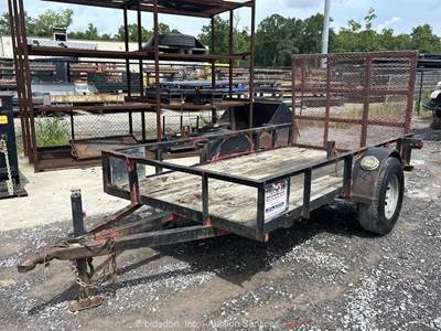 Top Hat 10' S/A Utility Flatbed Equipment Ramp Deck Trailer Hauler bidadoo