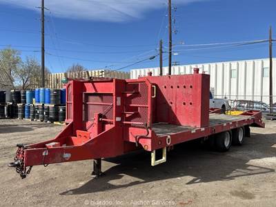2000 Towmaster T/A 20' Flatbed Dovetail Deck Ramps Trailer Lube Tank bidadoo