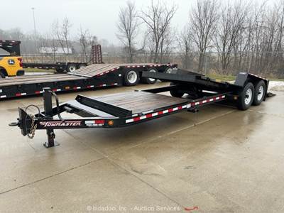 2025 Towmaster T-12DT T/A 24' Tilt Deck Flatbed Equipment Ramp Trailer bidadoo