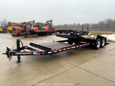 2025 Towmaster T-12DT T/A 24' Tilt Deck Flatbed Equipment Ramp Trailer bidadoo