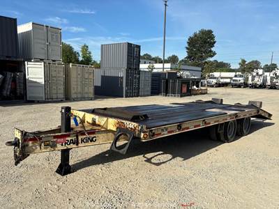 2009 Trail King TK18 30' T/A Deck Over Dovetail Equipment Haul Trailer bidadoo