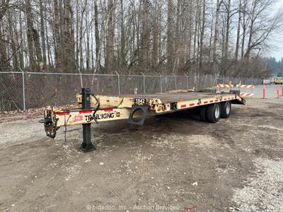 2008 Trail King TK20 T/A Flatbed Equipment Transportation Ramp Trailer bidadoo