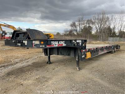 2018 Trail King TK80HT T/A Hydraulic Folding Dovetail Equipment Trailer bidadoo