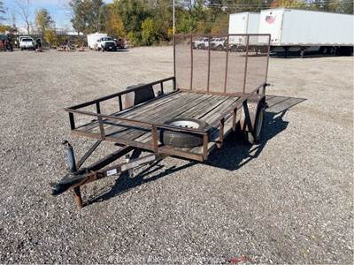 2009 US Cargo Angle Steel 10' Flatbed S/A Utility Trailer Fold Ramp bidadoo